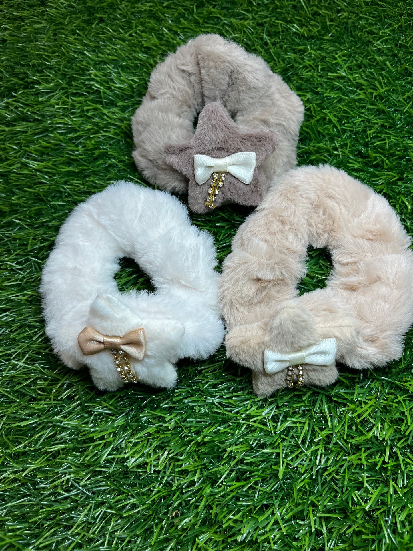 Fur Scrunchie/Rubber Band Combo of 3PCS
