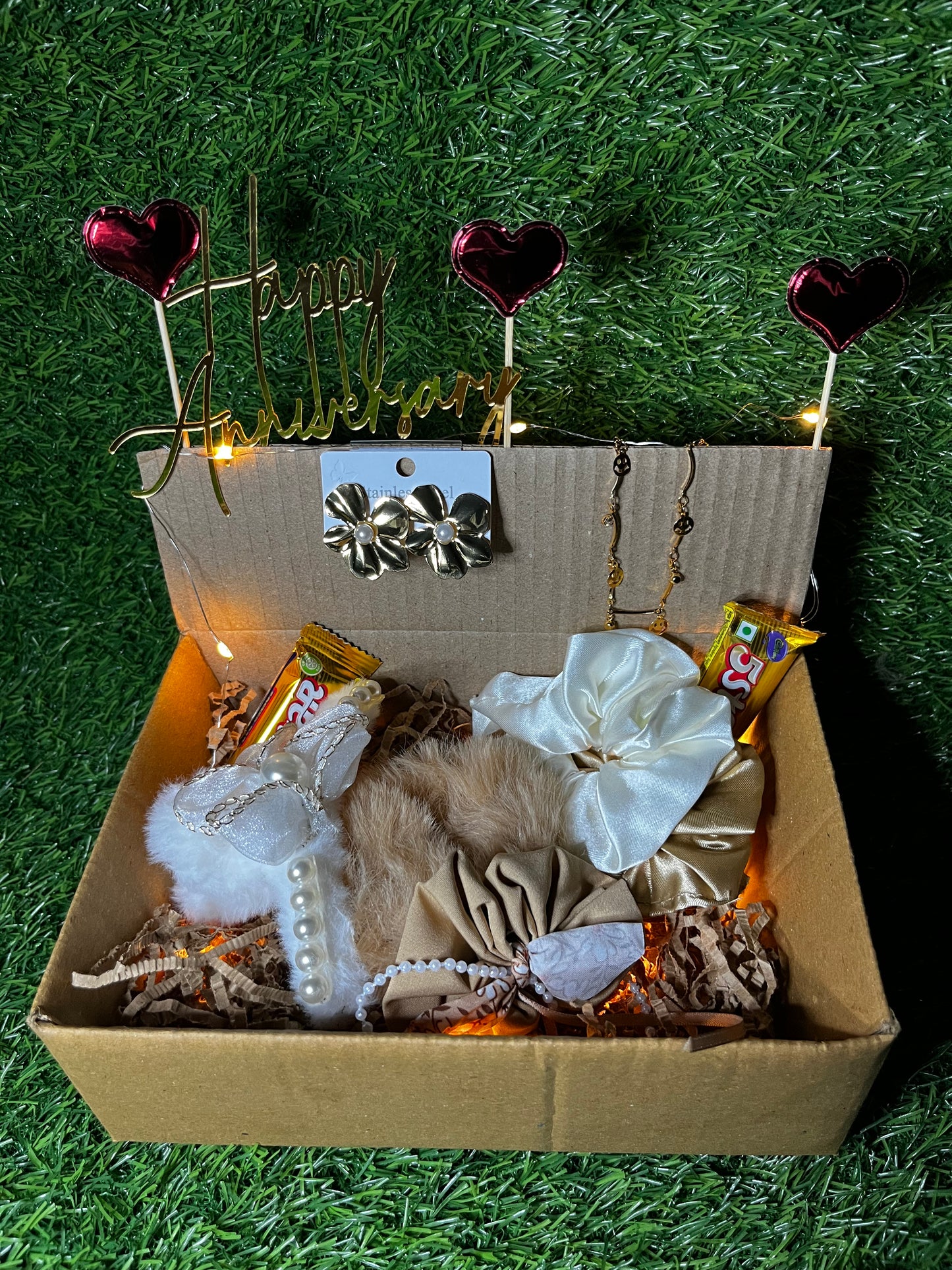 Premium Anniversary Gift Hamper for Girls | Jewellery, Fur Accessories & Chocolates | ₹439