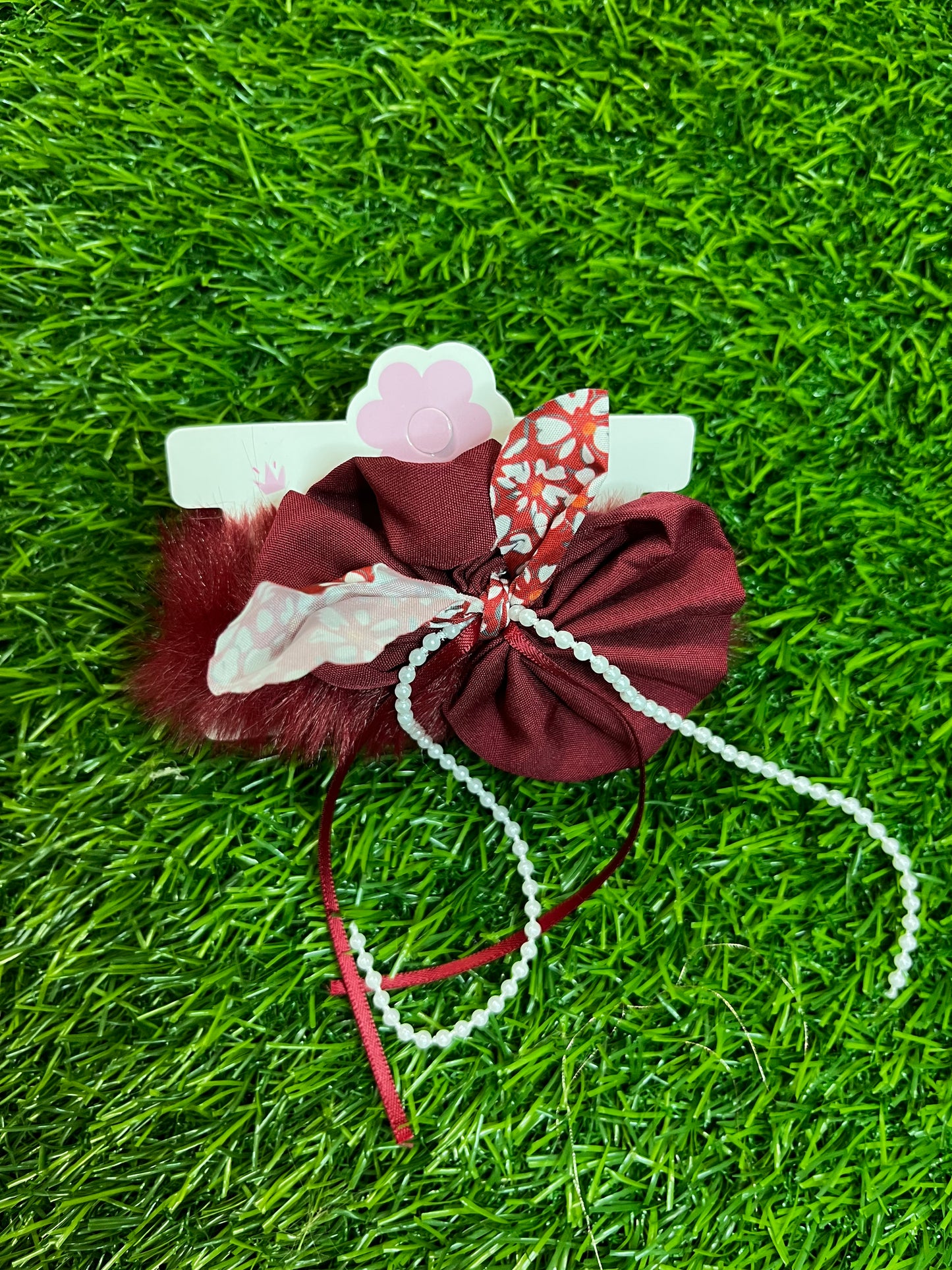 Fancy Fur Rubber Band (Maroon)