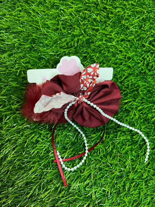 Fancy Fur Rubber Band (Maroon)