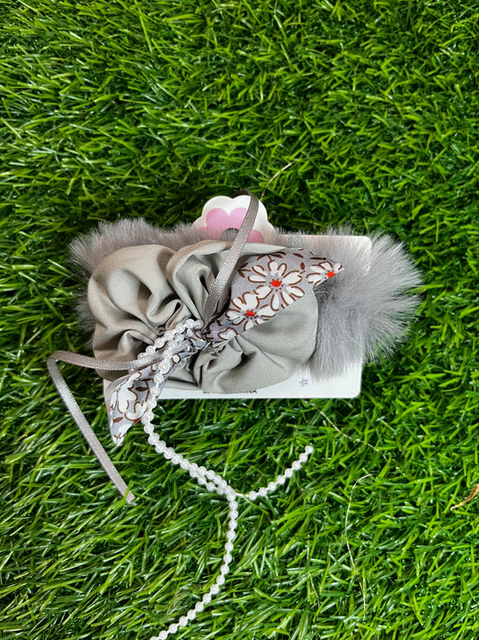 Fancy Fur Rubber Band (Grey)