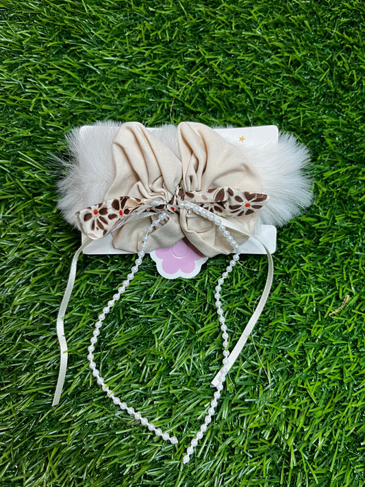 Fancy Fur Rubber Band (White)