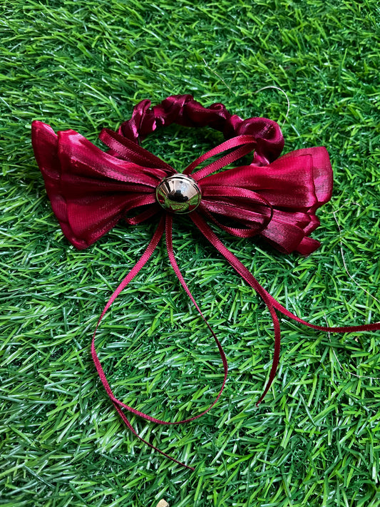 Fancy Shiffon Rubber Band (Maroon)