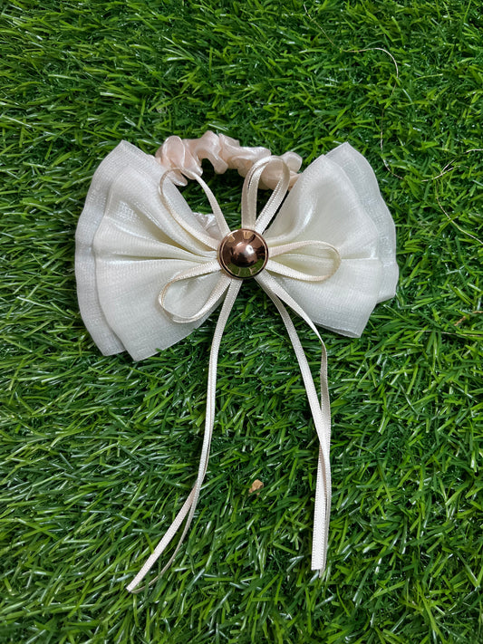 Fancy Shiffon Rubber Band (White)