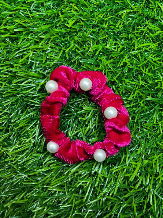 Velvet Rubber Band (Pink)