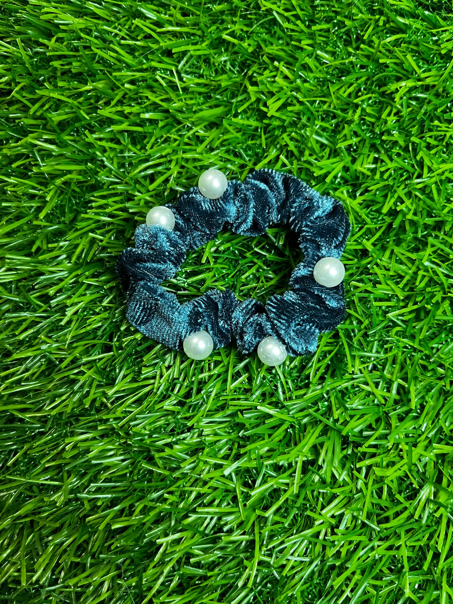 Velvet Rubber Band (Blue)