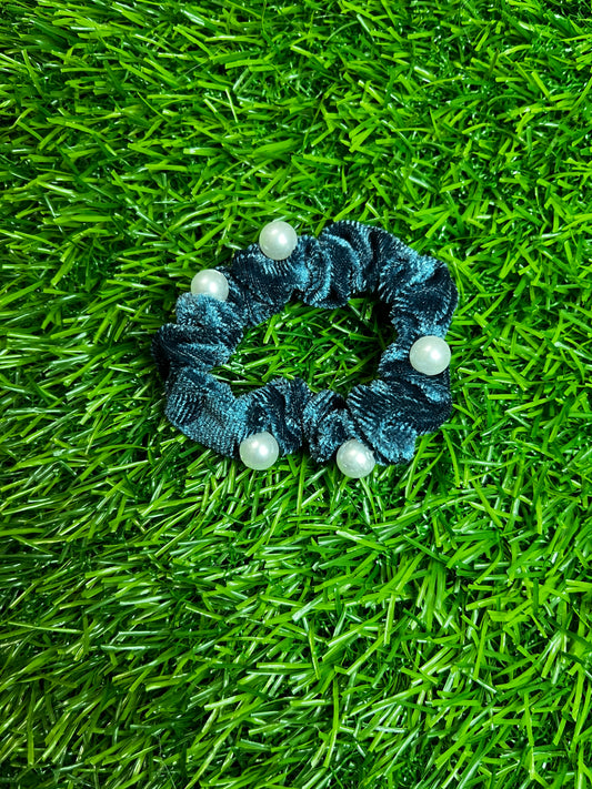 Velvet Rubber Band (Blue)