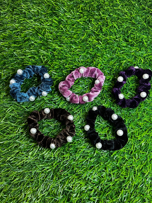 Velvet Rubber Band Combo Set of 5PCS