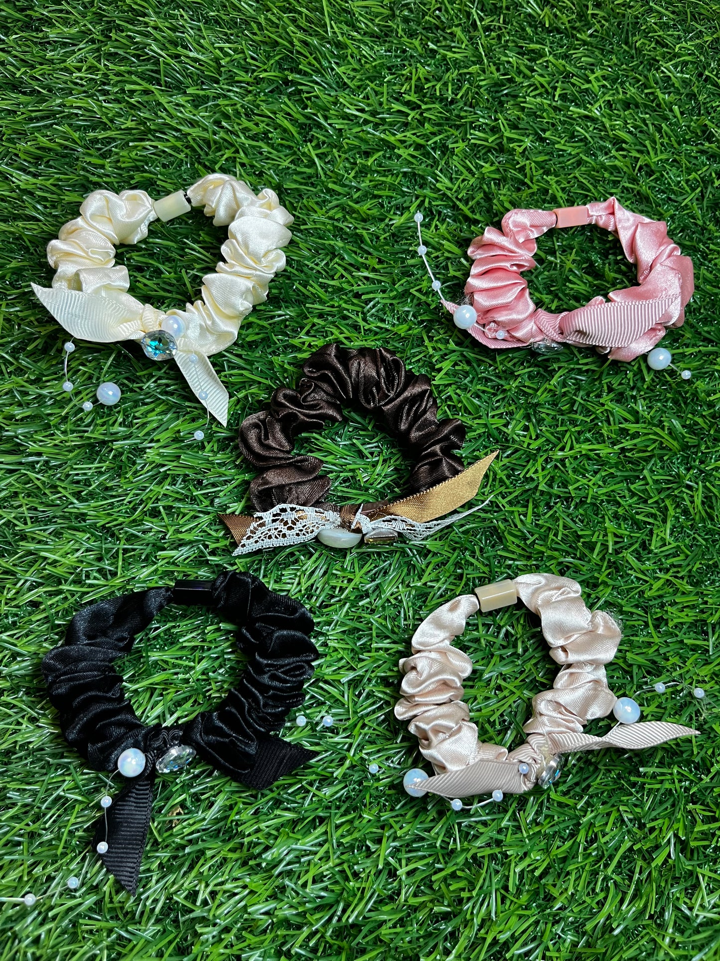 Fancy Shiffon Rubber Band Combo of 5PCS