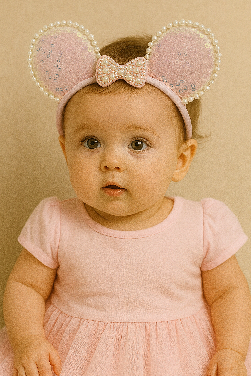 Pearl Princess Baby Mouse Ear Headband