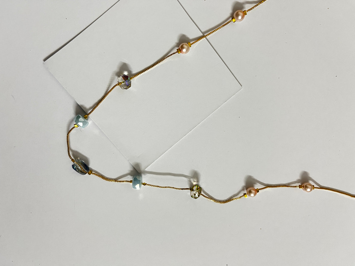 Blue Stone Minimal Gold Chain Necklace