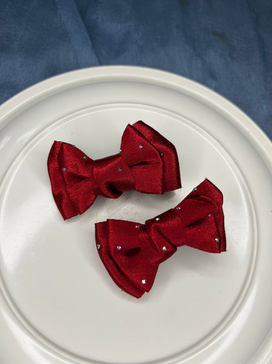 Bow Clip (Maroon)