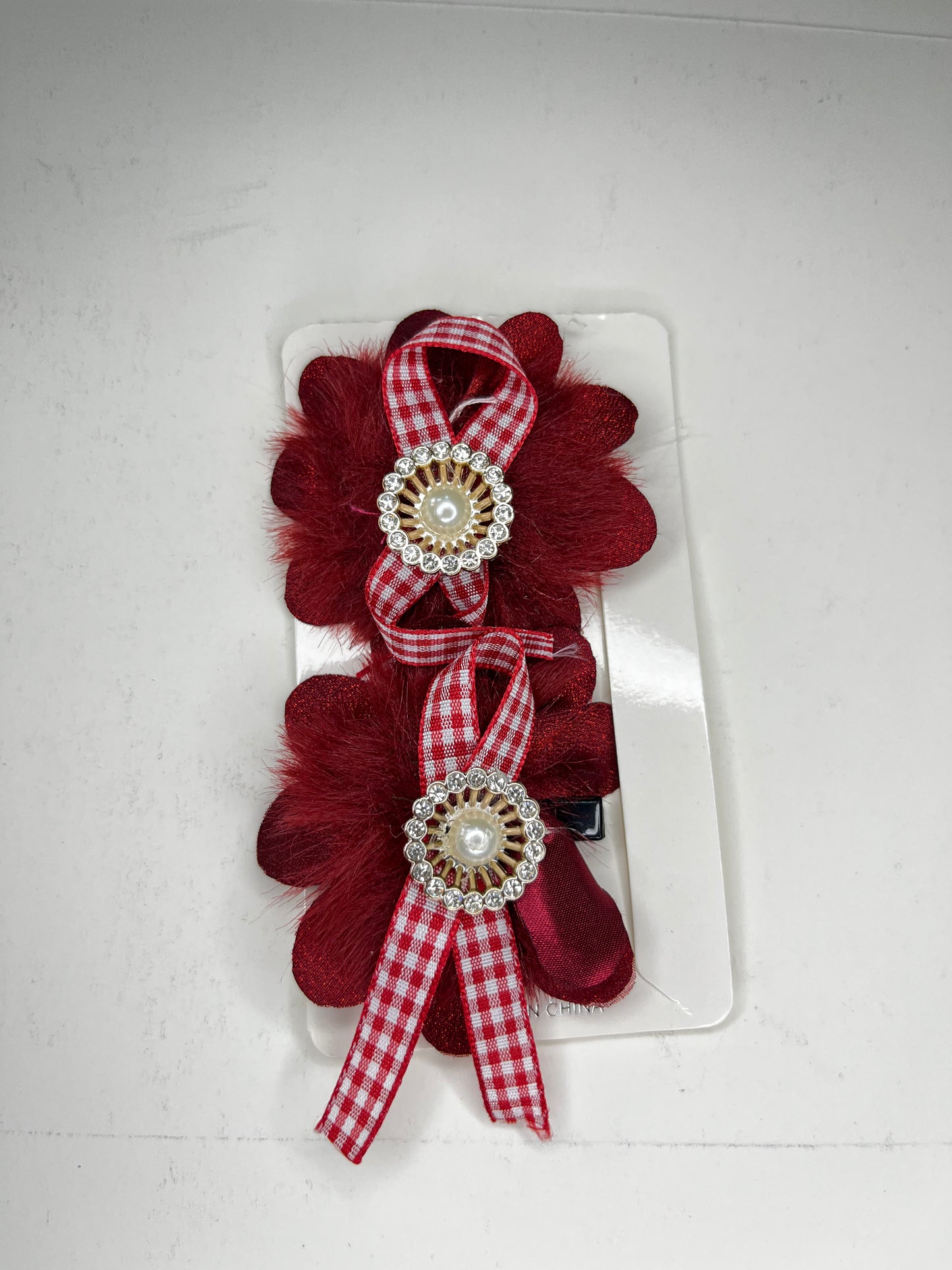 Floral Clip (Maroon)