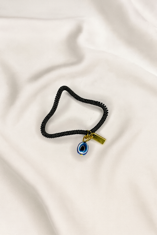 Black Beaded Evil Eye Bracelet | Minimal Adjustable Bracelet for Girls